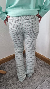 Hose "Raute" Mint-grau-weiß