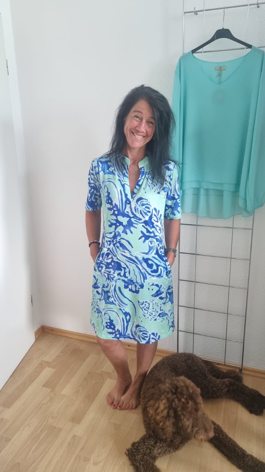 Kleid "Angi" Mint/Blau 50% reduziert