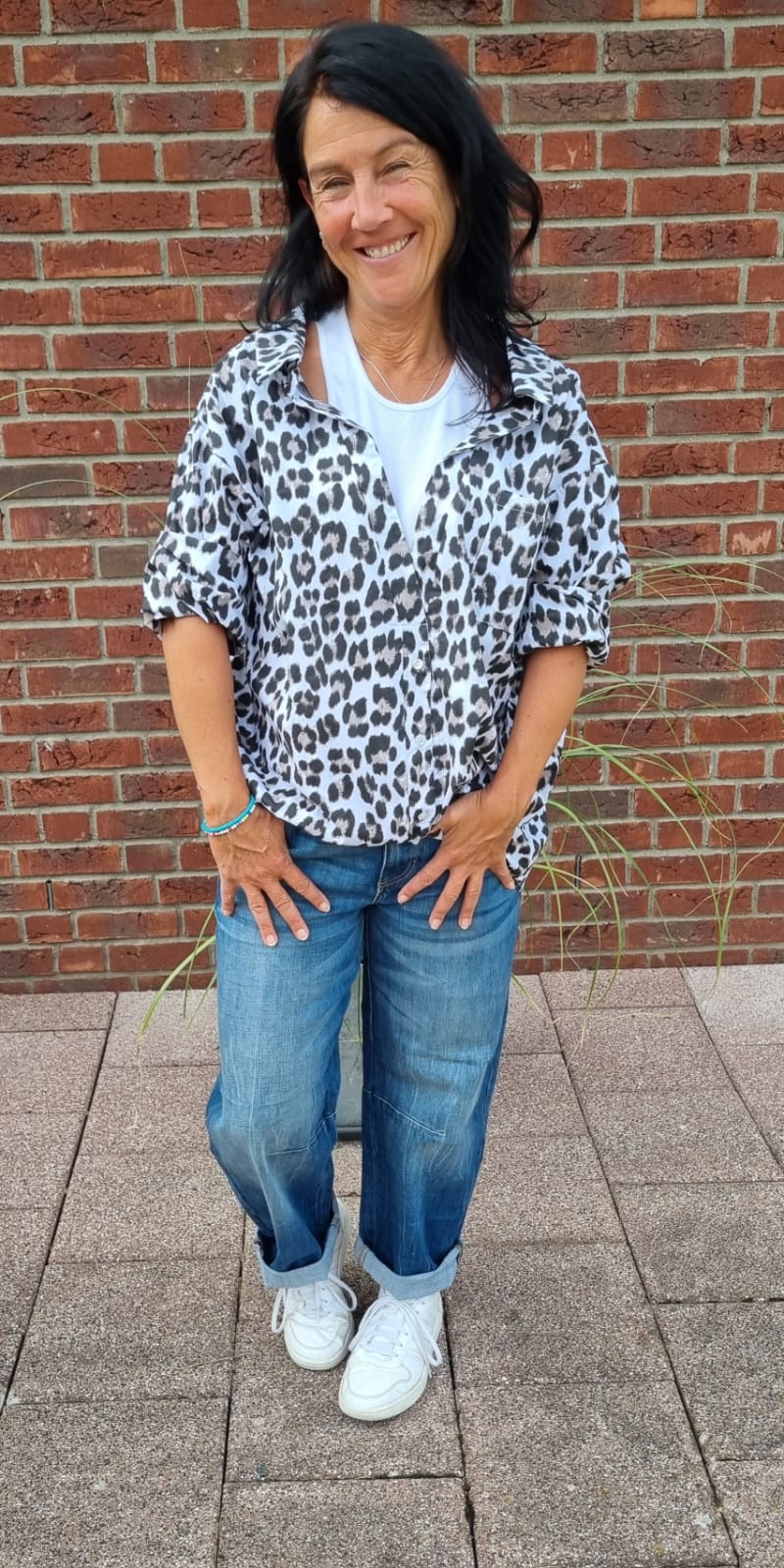 Bluse mit Top Einsatz Leo