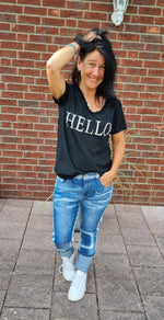 Lade das Bild in den Galerie-Viewer, Jeans mit Patches Denim Used Look
