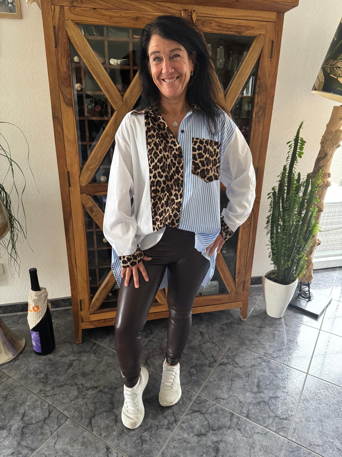 Lederoptikleggins "High Waist"