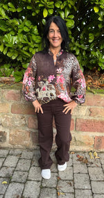 Lade das Bild in den Galerie-Viewer, Bluse Cherry Schokobraun
