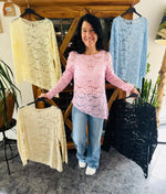 Lade das Bild in den Galerie-Viewer, Spitzenshirt asymmetrisch
