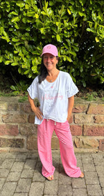 Lade das Bild in den Galerie-Viewer, Streifen Jogger Wide Leg Rosa-Pink
