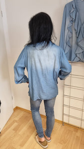 Jeansbluse "Rüsche"