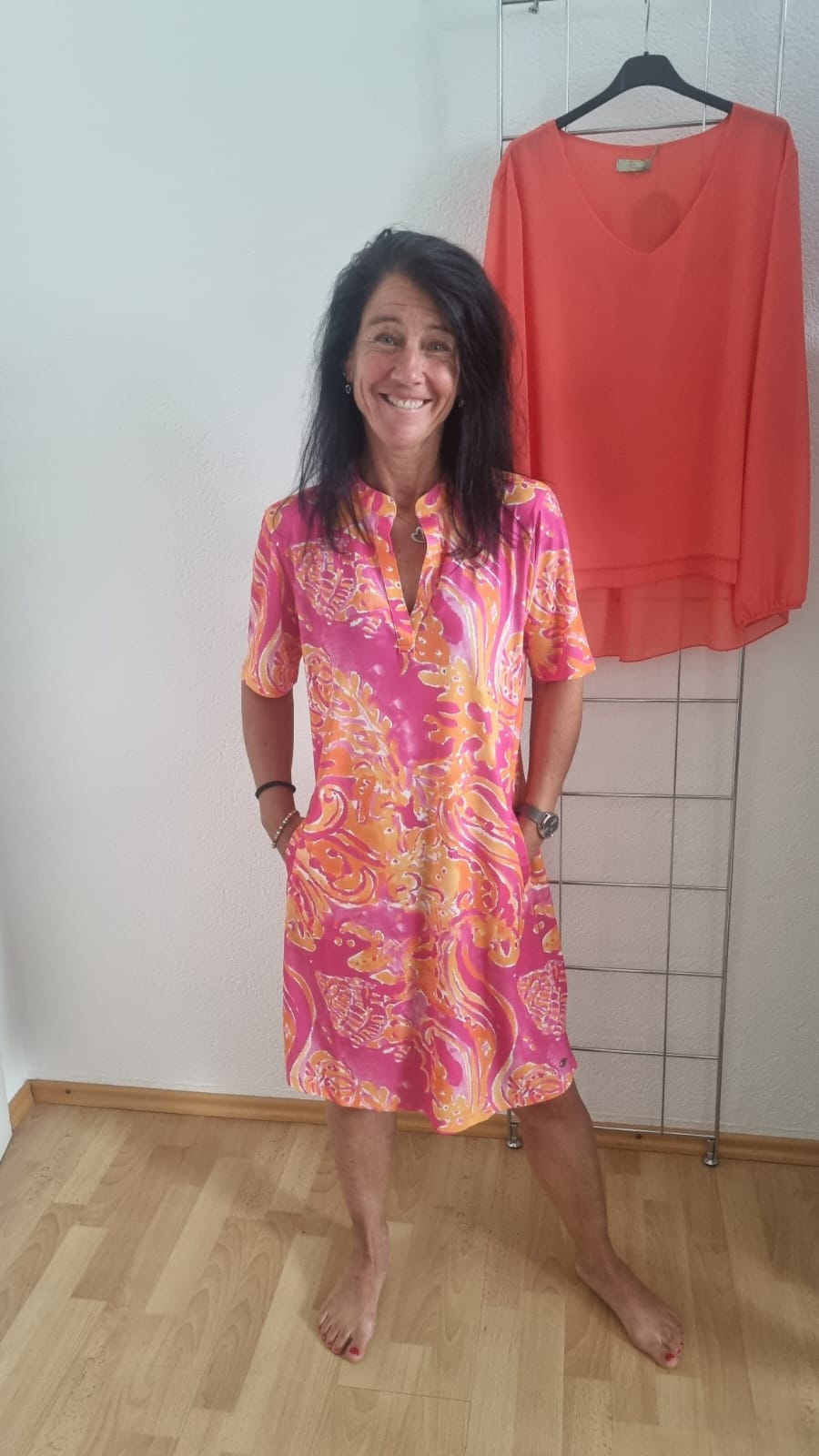 Kleid "Angi" Pink/Orange 50% reduziert !!