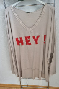 Langarmshirt "HEY"