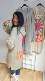 Lade das Bild in den Galerie-Viewer, Strickjacke &quot;Happy Vibes&quot;
