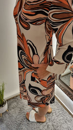 Lade das Bild in den Galerie-Viewer, Kleid &quot;Angi&quot; Orange-beige-schwarz S-XXL
