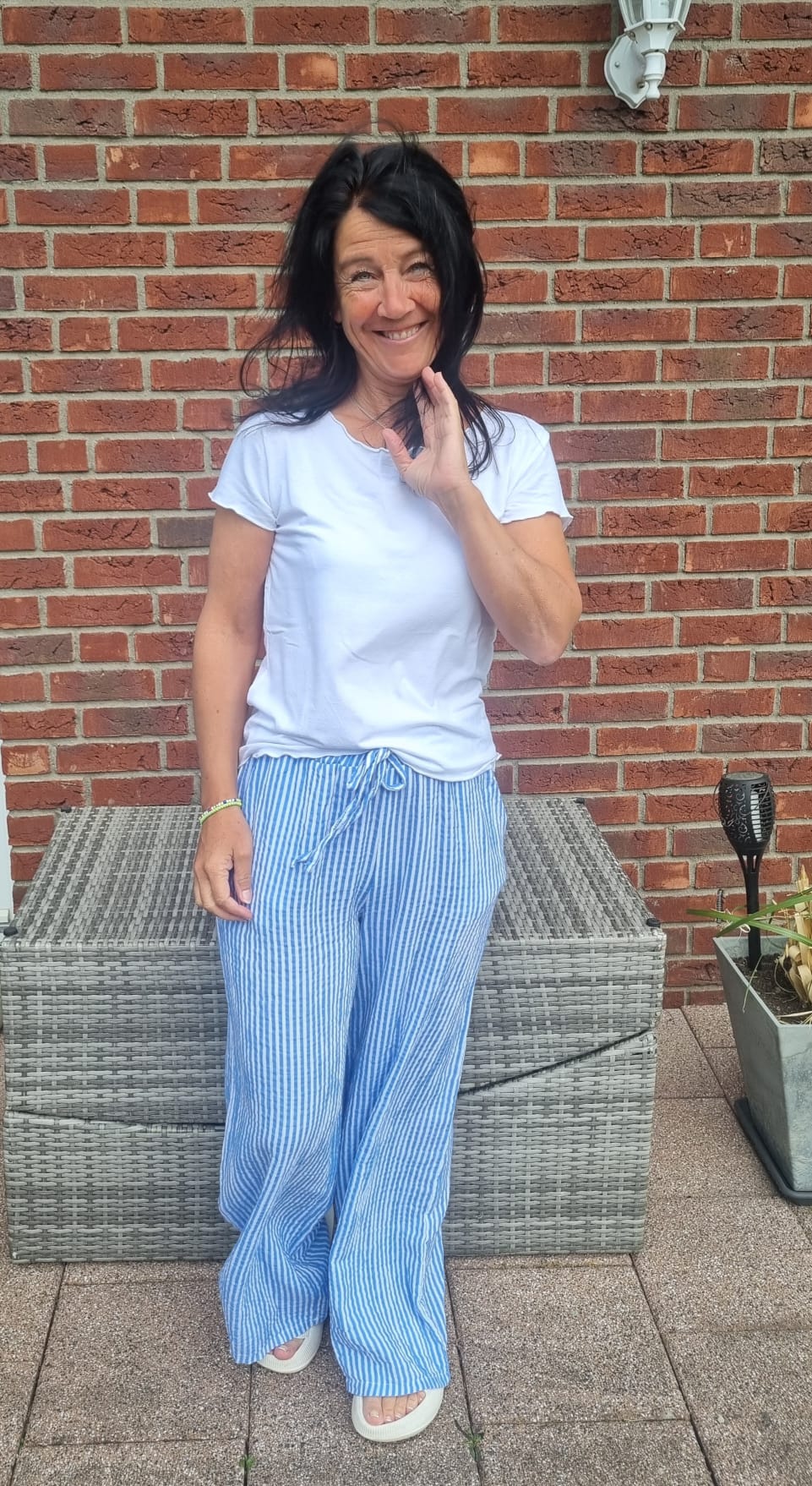Marlene Hose im Streifenlook