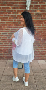 Lade das Bild in den Galerie-Viewer, Feinstrickjacke &quot;Blume&quot;
