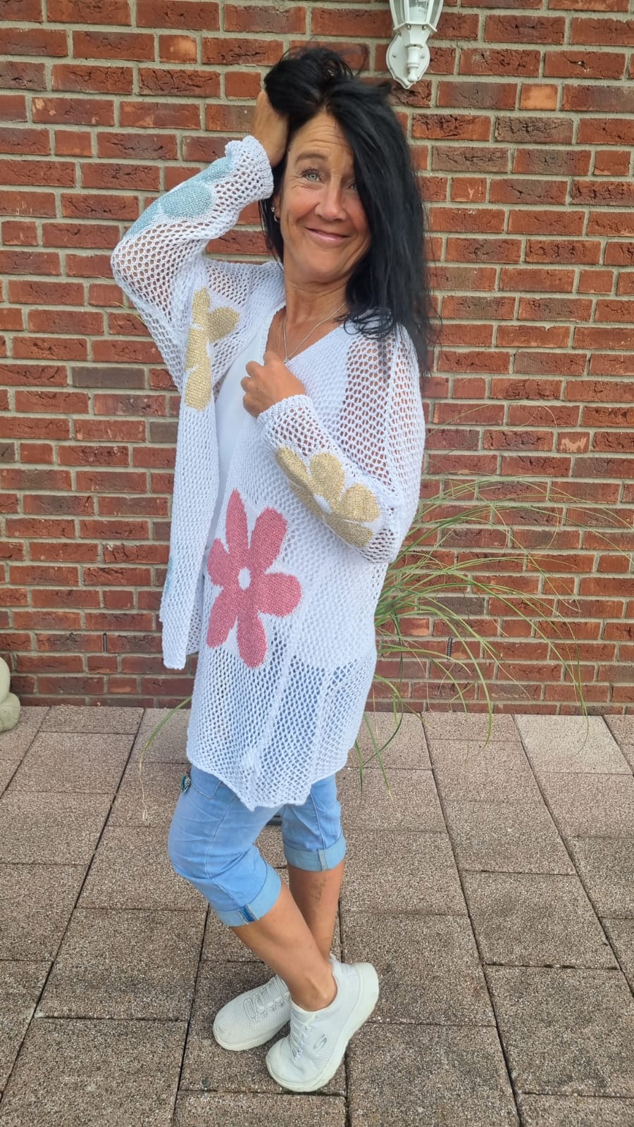 Feinstrickjacke "Blume"