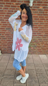 Feinstrickjacke "Blume"