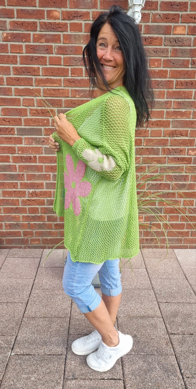 Feinstrickjacke "Blume"