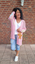 Lade das Bild in den Galerie-Viewer, Feinstrickjacke &quot;Blume&quot;
