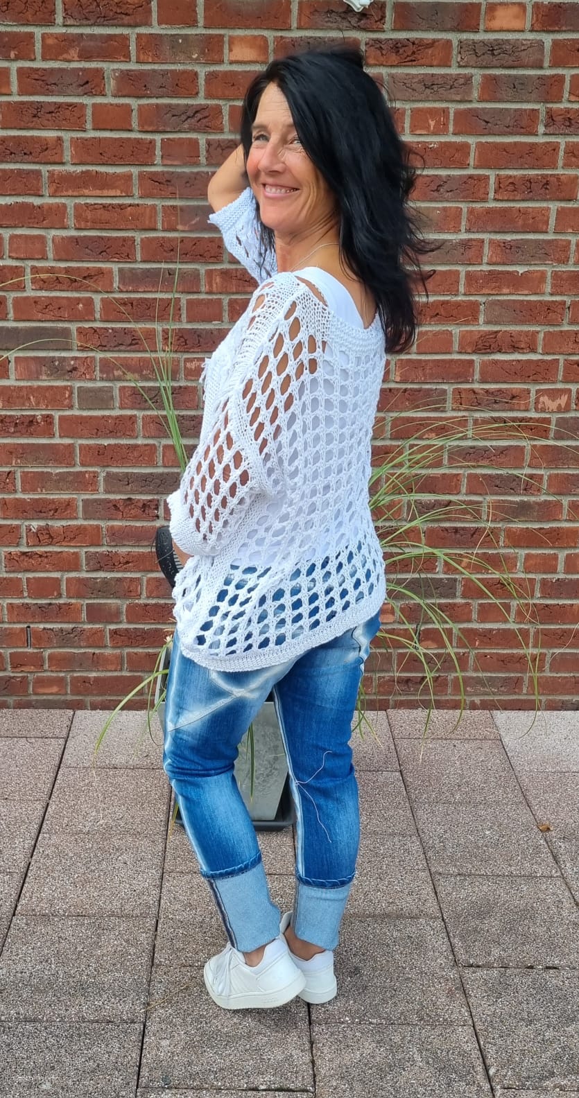 Jeans mit Patches Denim Used Look
