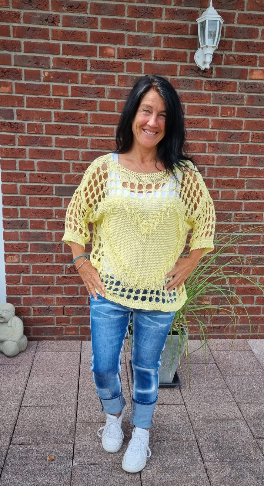 Jeans mit Patches Denim Used Look