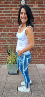 Lade das Bild in den Galerie-Viewer, Jeans mit Patches Denim Used Look
