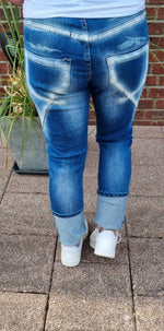 Lade das Bild in den Galerie-Viewer, Jeans mit Patches Denim Used Look
