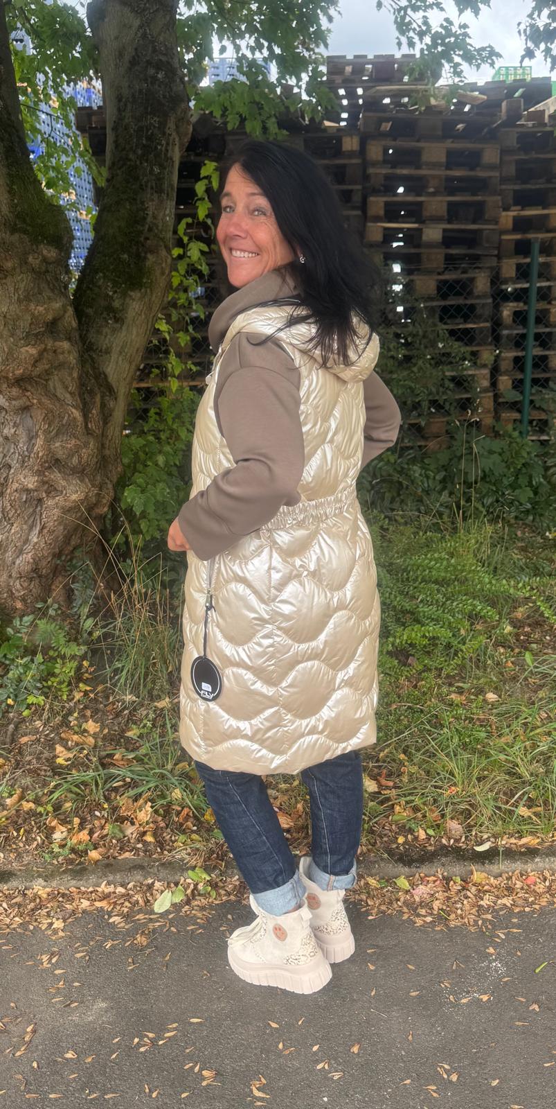 Weste Beige Glanz Gr. S