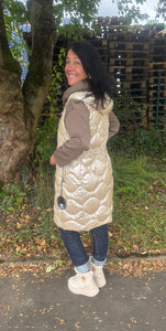 Weste Beige Glanz Gr. S