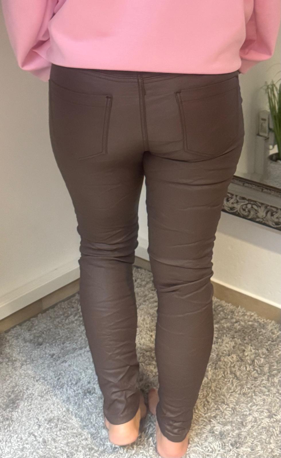 Lederoptikhose Nelly braun
