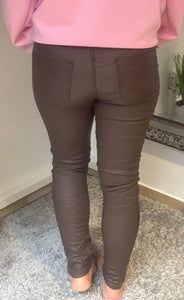 Lederoptikhose Nelly braun