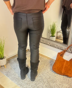 Lederoptikhose Nelly schwarz