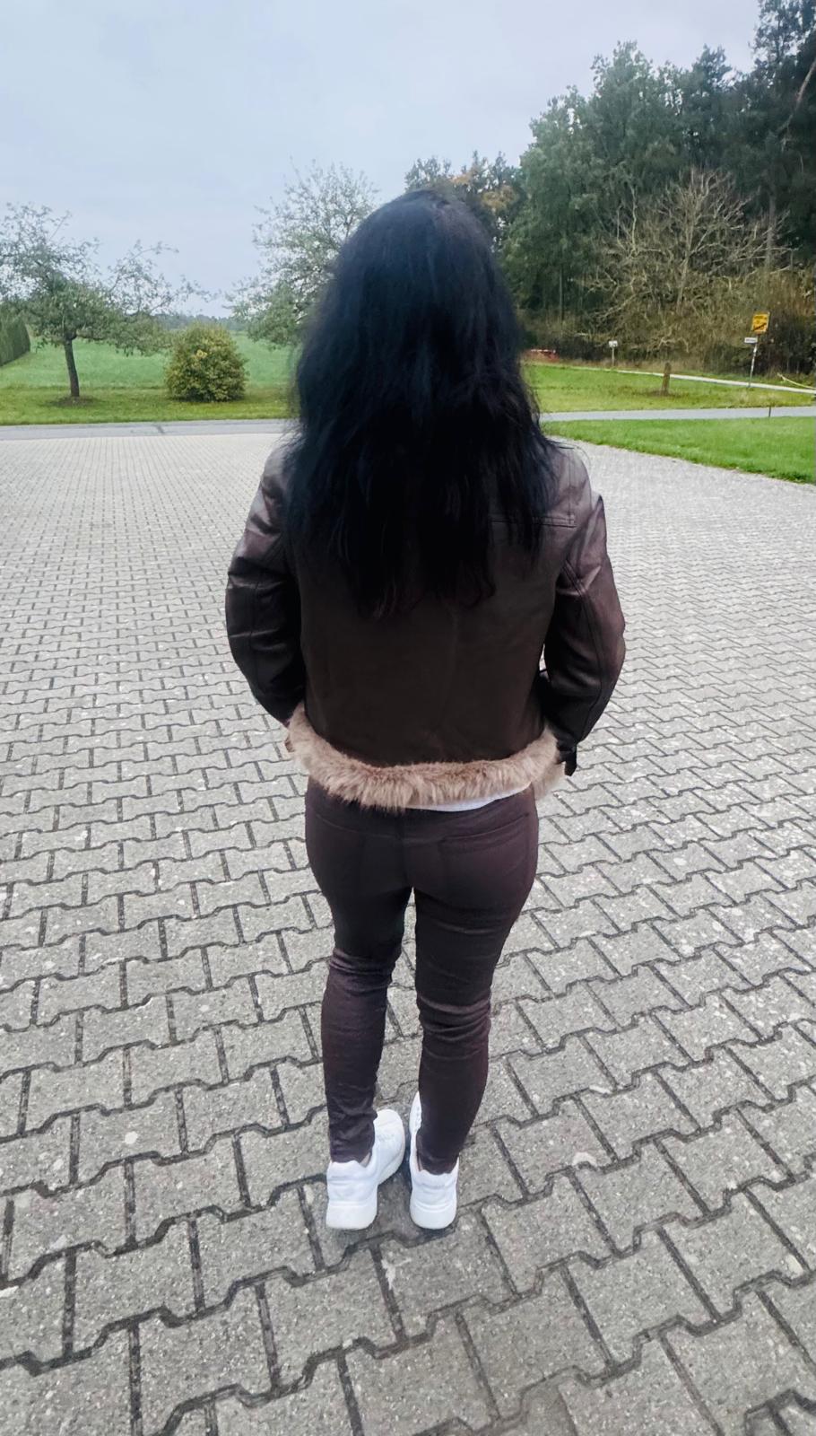 Lederoptikjacke mit Fell Gr. S-L