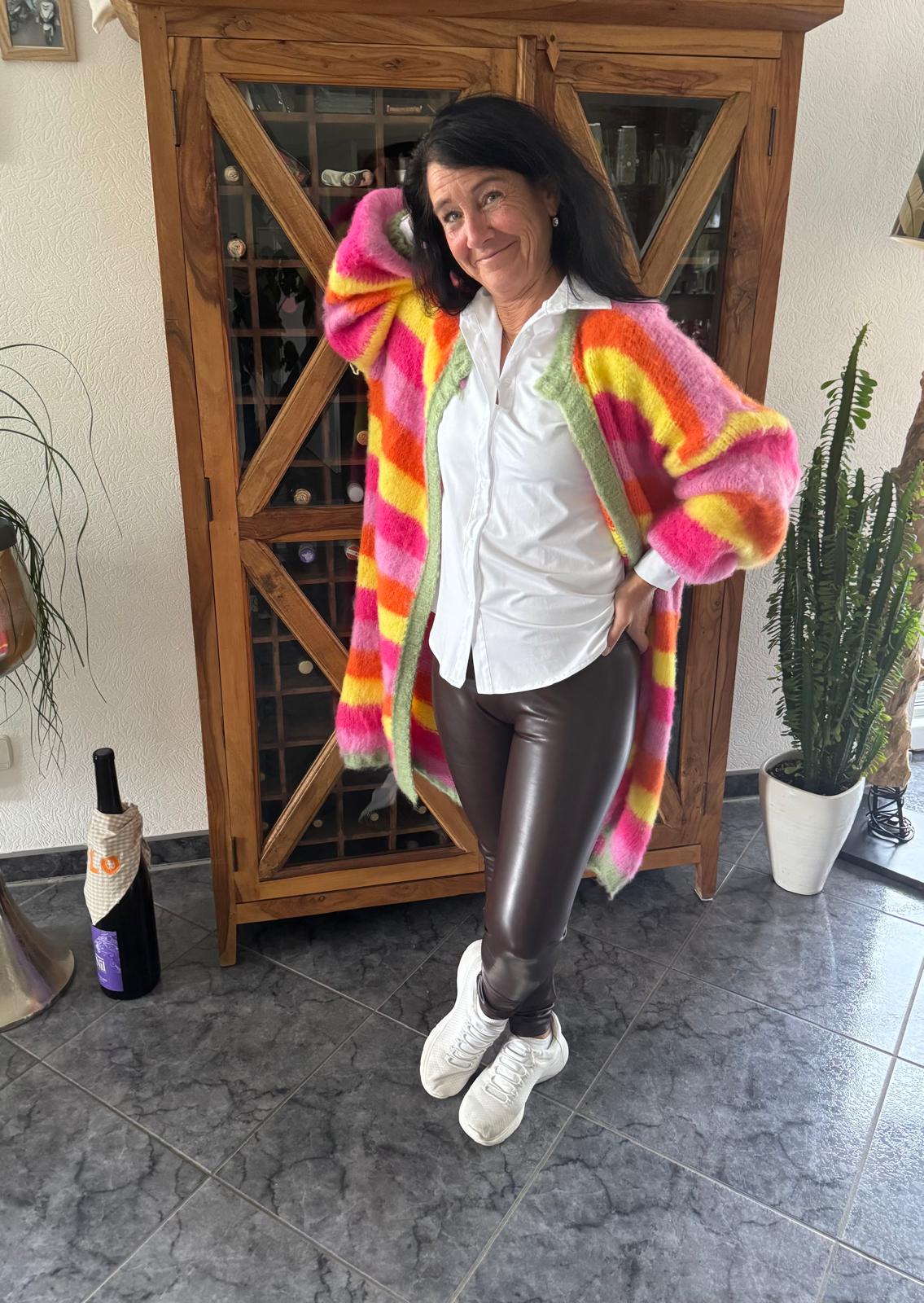 Lederoptikleggins "High Waist"