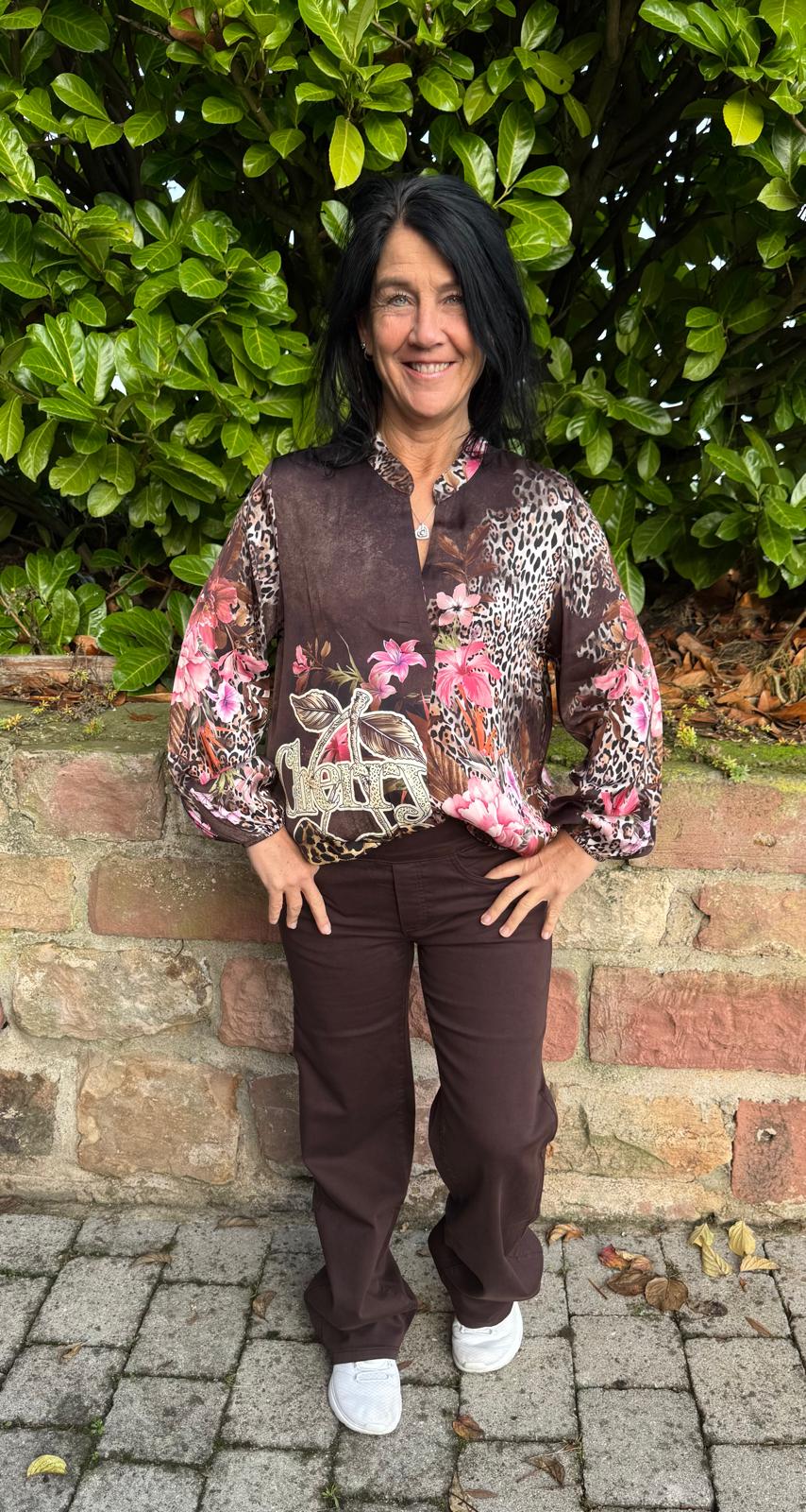 Bluse Cherry Schokobraun