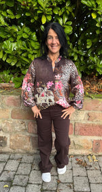 Lade das Bild in den Galerie-Viewer, Bluse Cherry Schokobraun
