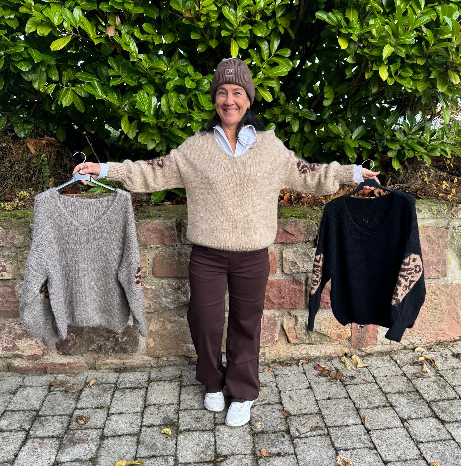 Strickpullover V Leo Herz