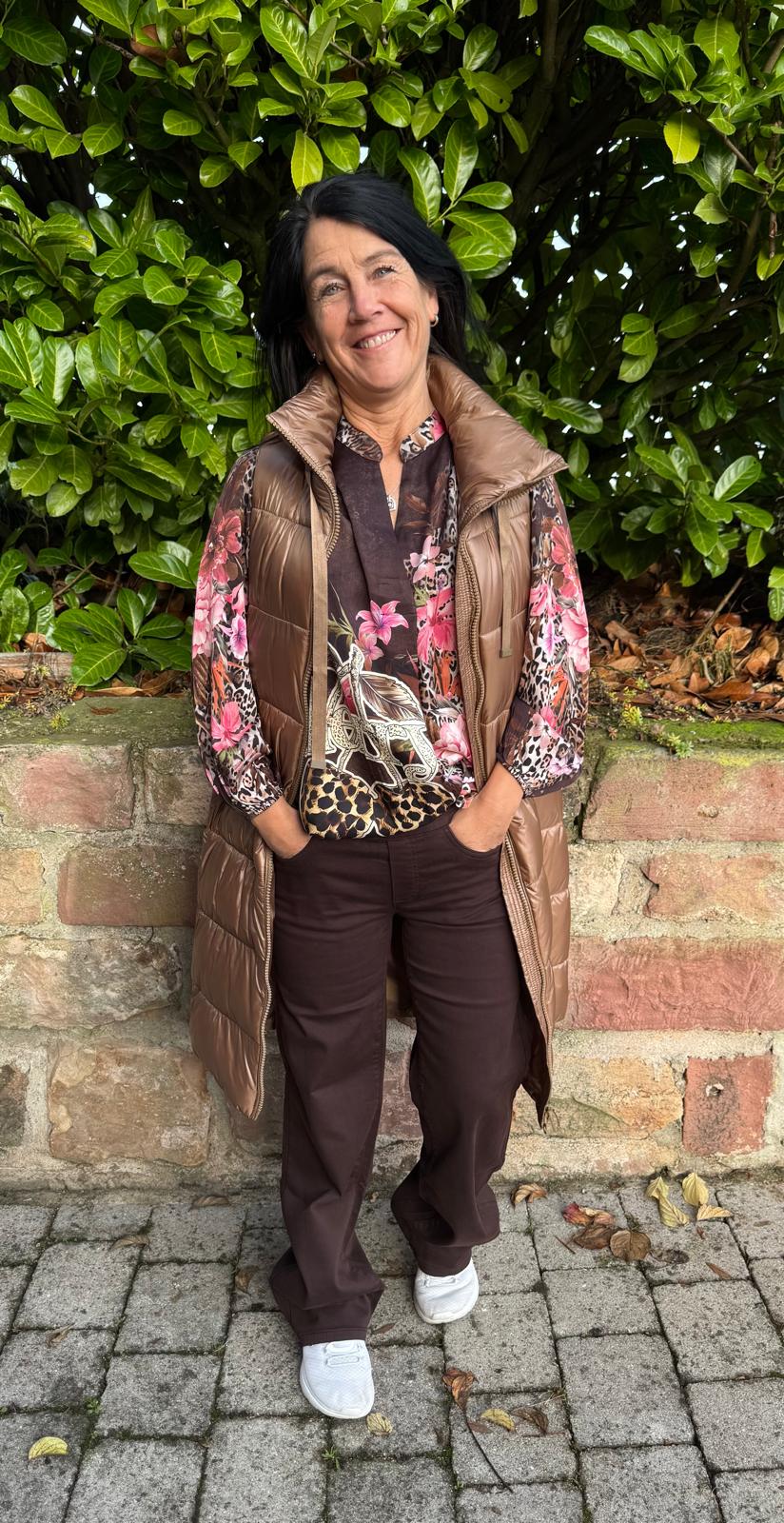 Bluse Cherry Schokobraun