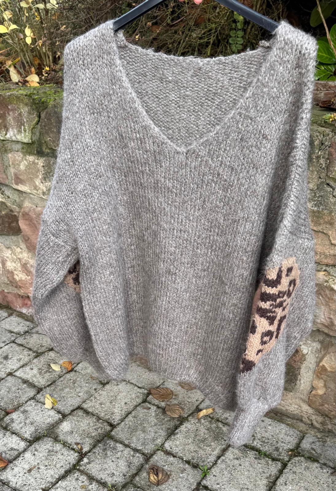 Strickpullover V Leo Herz