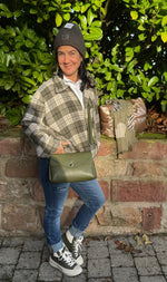 Lade das Bild in den Galerie-Viewer, Handtasche Khaki Echtes Leder
