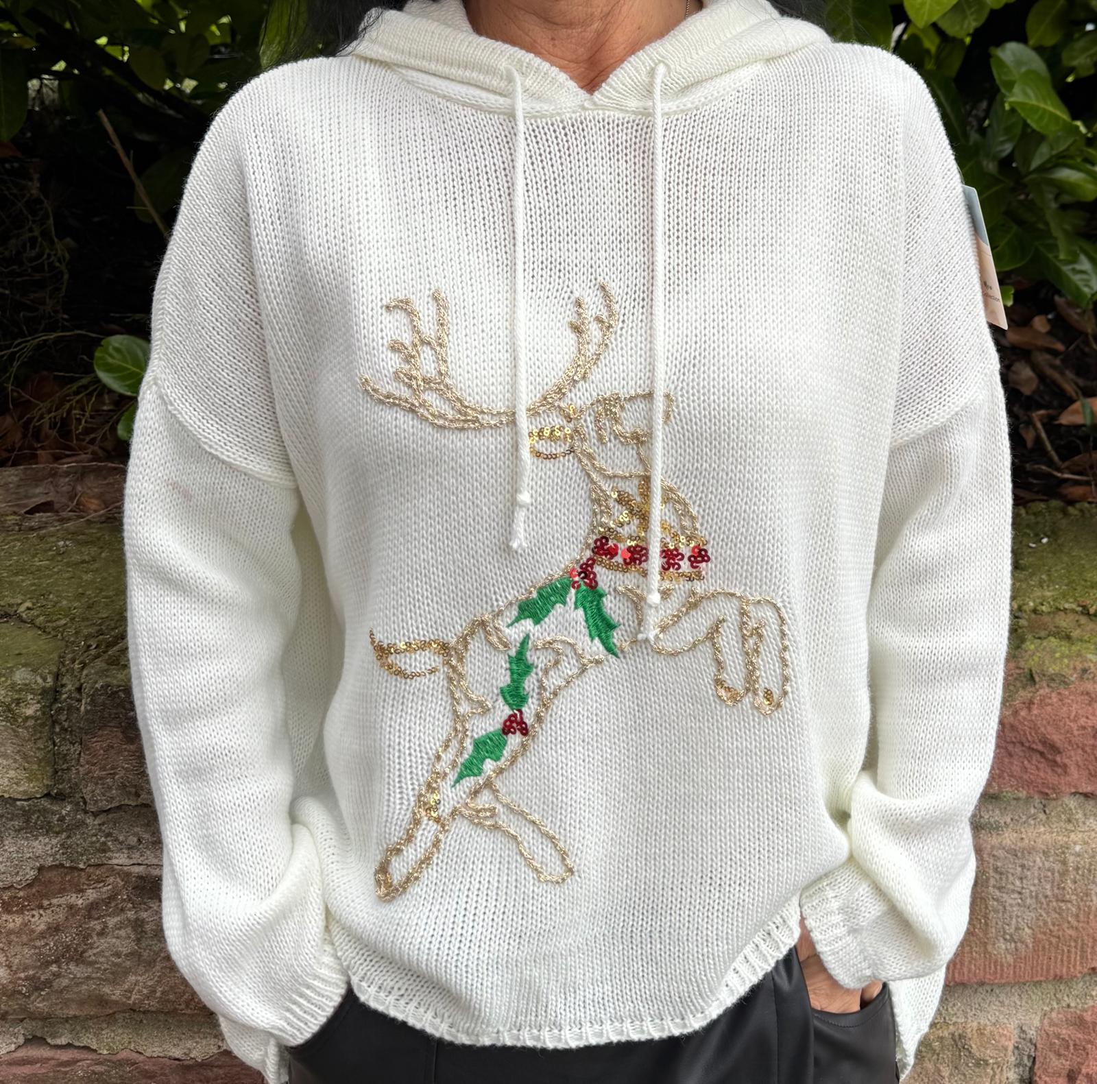 Strickpullover Hirsch