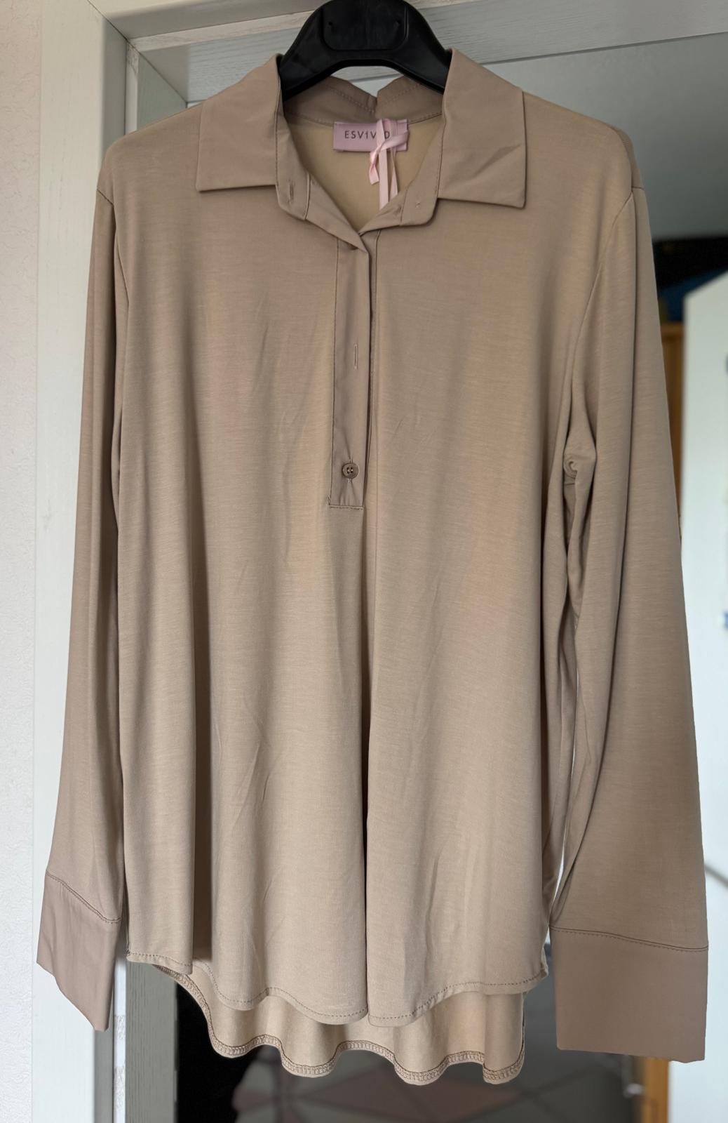 Schlupf Bluse weiß und beige S-XXL