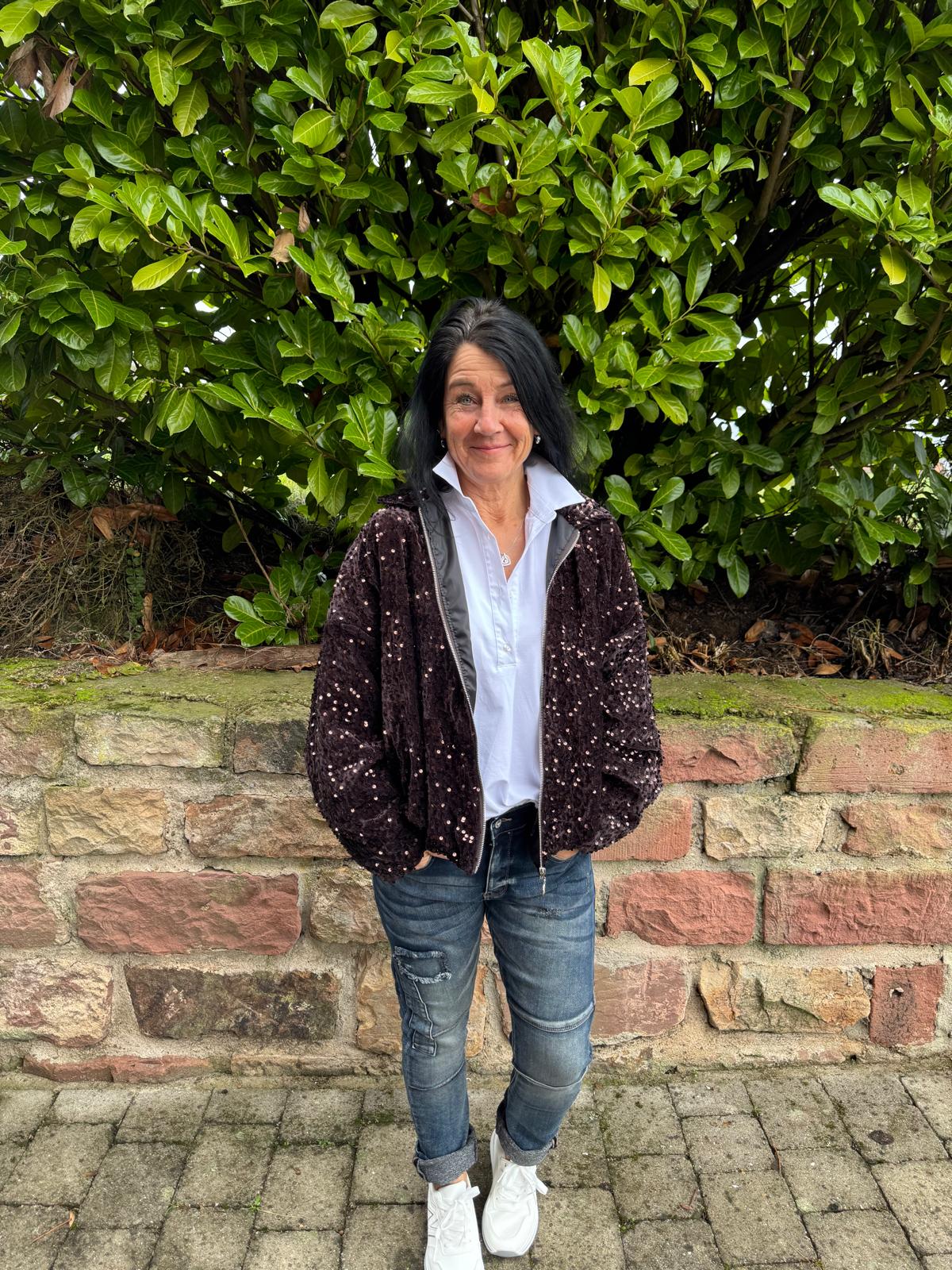 Jeans mit Patches Blue Denim