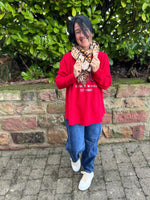 Lade das Bild in den Galerie-Viewer, Schal Tiger Beige-Braun-Rot
