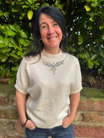 Lade das Bild in den Galerie-Viewer, Pullover Glitzer Kette kurzarm
