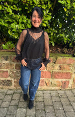 Lade das Bild in den Galerie-Viewer, Bluse Chiffon mit Stehkragen
