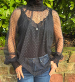 Lade das Bild in den Galerie-Viewer, Bluse Chiffon mit Stehkragen
