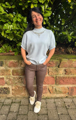 Lade das Bild in den Galerie-Viewer, Pullover Glitzer Kette kurzarm
