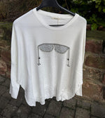 Lade das Bild in den Galerie-Viewer, Pullover "Glitzer Brille"
