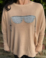 Lade das Bild in den Galerie-Viewer, Pullover "Glitzer Brille"
