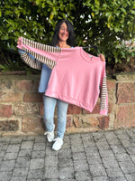 Lade das Bild in den Galerie-Viewer, Sweatshirt mit Streifeneinsatz am Arm
