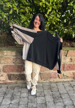 Lade das Bild in den Galerie-Viewer, Sweatshirt mit Streifeneinsatz am Arm
