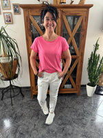 Lade das Bild in den Galerie-Viewer, Basic T-Shirt "Pia" mit gewelltem Rundhalsausschnitt bis Gr. 38/40
