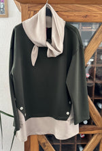 Lade das Bild in den Galerie-Viewer, Sweatshirt mit Schal Details
